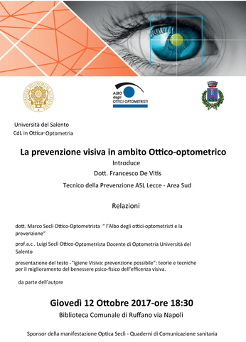 Seminario "La prevenzione visiva in ambito Ottico-optometrico"