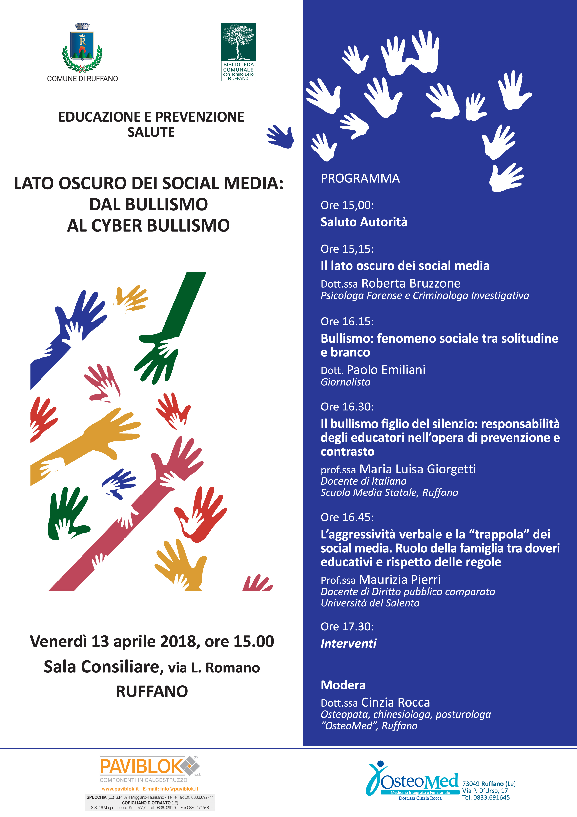 Convegno - Lato oscuro dei social media: dal bullismo al cyber bullismo