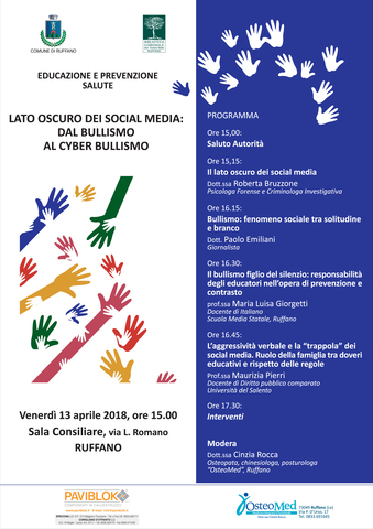Convegno - Lato oscuro dei social media: dal bullismo al cyber bullismo
