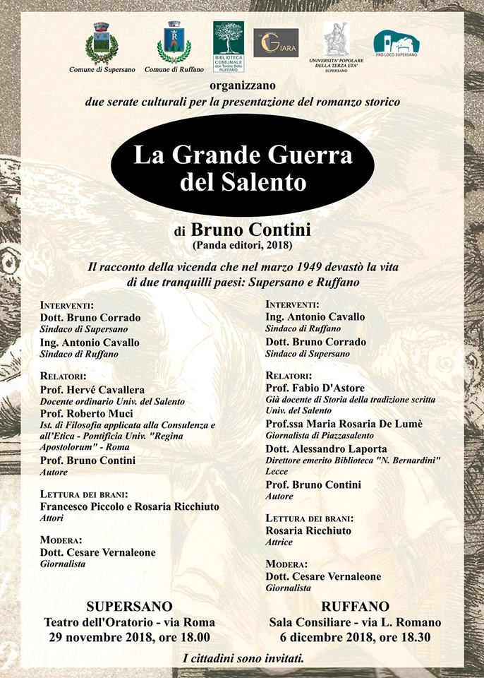 Presentazione del romanzo: “La Grande Guerra del Salento” di Bruno Contini