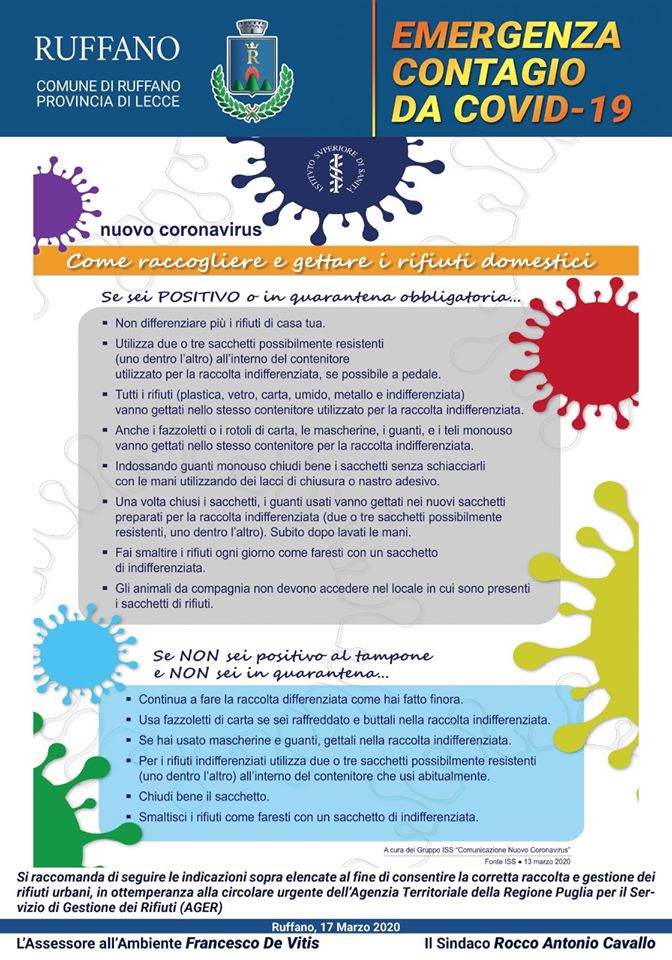Guida pratica Smaltimeno rifiuti in periodo di emergenza sanitaria