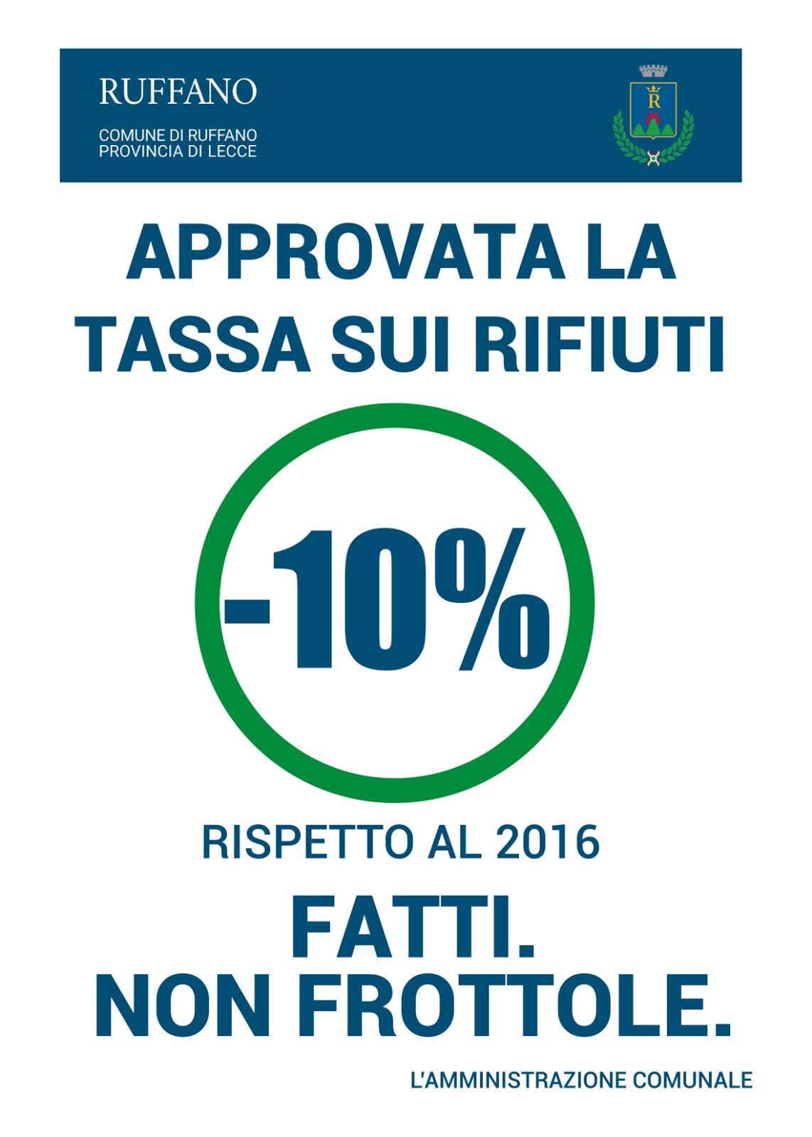 Tari meno 10% rispetto al 2016