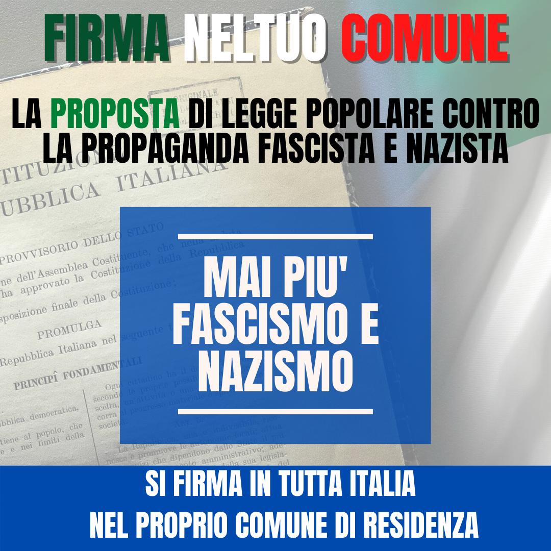 Raccolta Firme - Mai più fascismo e nazismo - entro il 31 marzo 2021